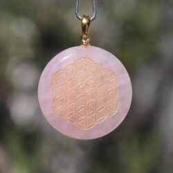 Rosenquarz Blume des Lebens 1