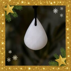 Baryt-Anhänger mit Loch und Baumwollbändel