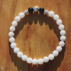 Baryt-Armband mit Schörl 6mm