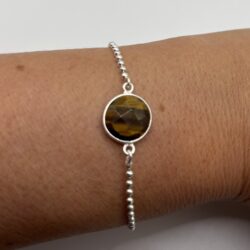 Armband Circle Tigerauge Silber