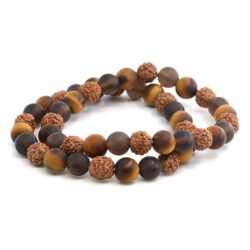 Armband Rauchquarz, Tigerauge, Rudraksha